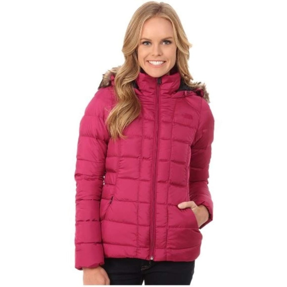 The North Face‎ Gotham Down Jacket Women S Pink 550 Fill Faux Fur Hood